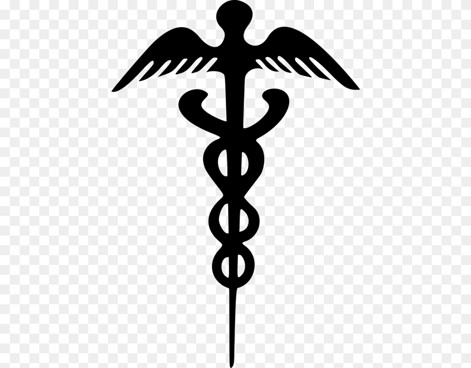 Staff Of Hermes Caduceus As A Symbol Of Medicine, Gray Free Png