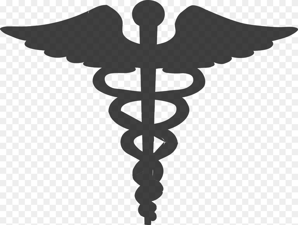 Staff Of Hermes Caduceus As A Symbol Of Medicine Clip Medical Logo Clear Background, Cross, Silhouette, Stencil, Emblem Png