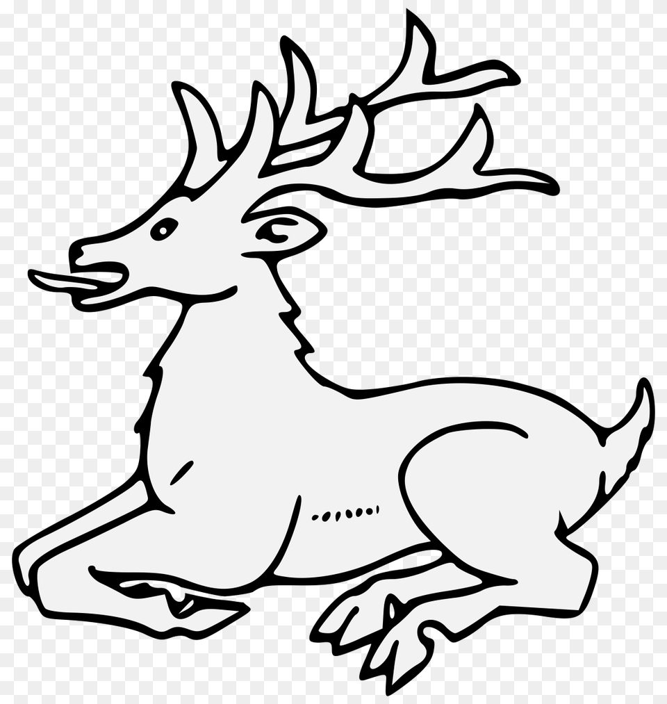 Stag, Animal, Deer, Mammal, Stencil Png Image