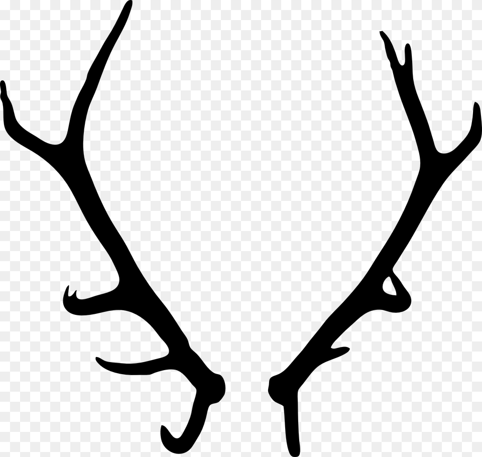 Stag Antlers Transparent Background, Antler, Silhouette, Stencil, Bow Png Image