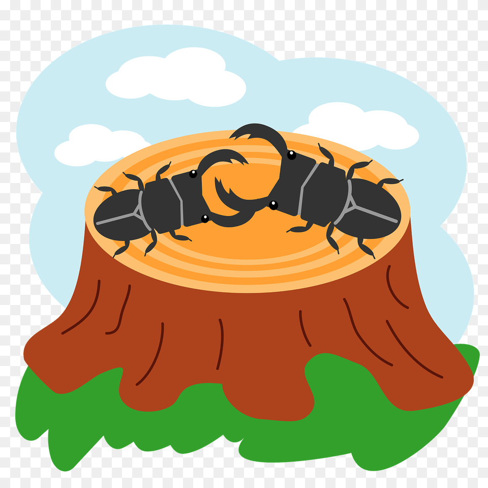 Stag Beetles On A Tree Stump Clipart, Plant, Tree Stump Png Image