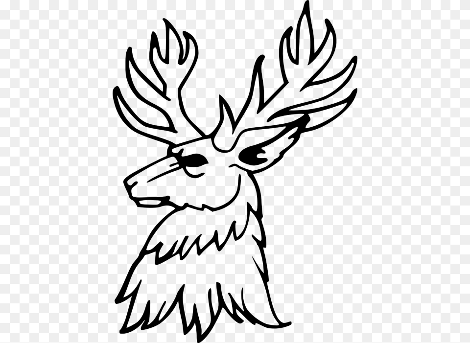 Stag Clip Art, Gray Free Transparent Png