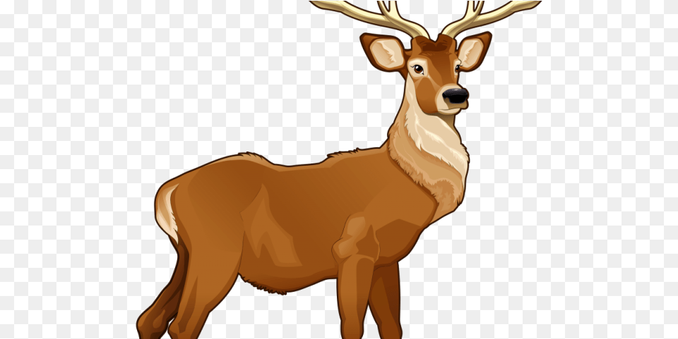 Stag Clipart Baby Deer Santa Claus With Deer Cartoon, Animal, Elk, Mammal, Wildlife Free Png Download