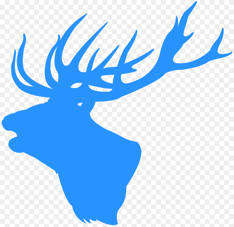 Stag Head Silhouette, Animal, Deer, Elk, Mammal Png
