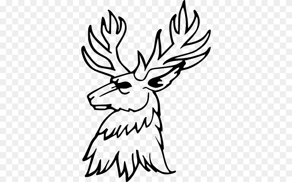 Stag Outline Clip Art, Stencil, Animal, Deer, Mammal Png Image
