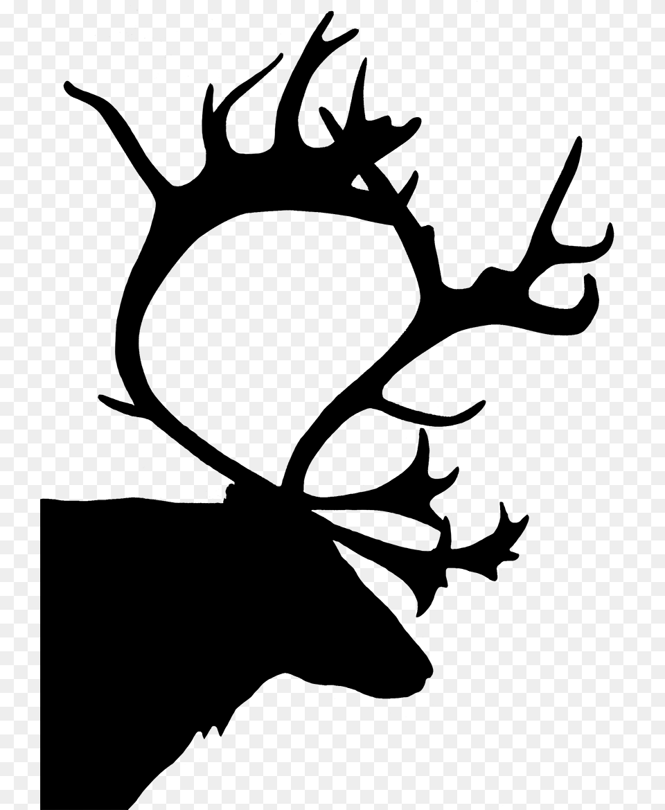 Stag Vector Silhouette Reindeer, Gray Free Png Download