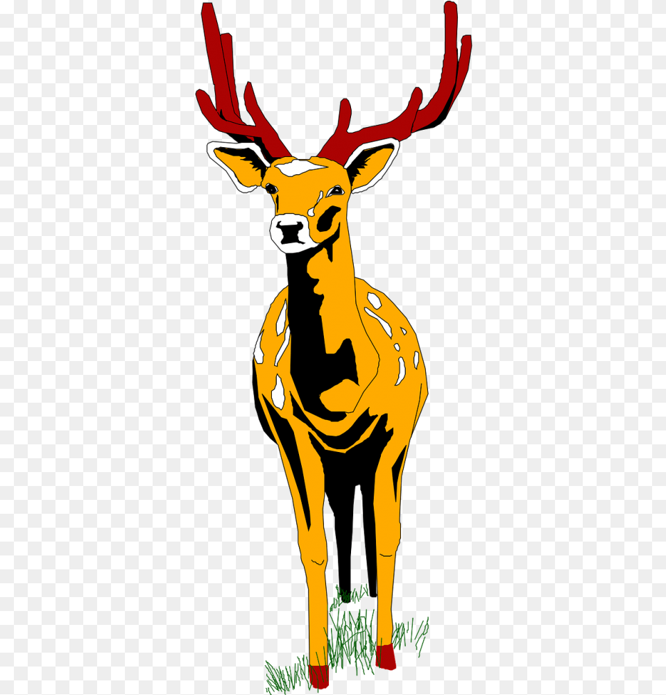 Stag Vector Wildlife Deer Front View Cartoon, Animal, Mammal, Elk, Adult Png Image
