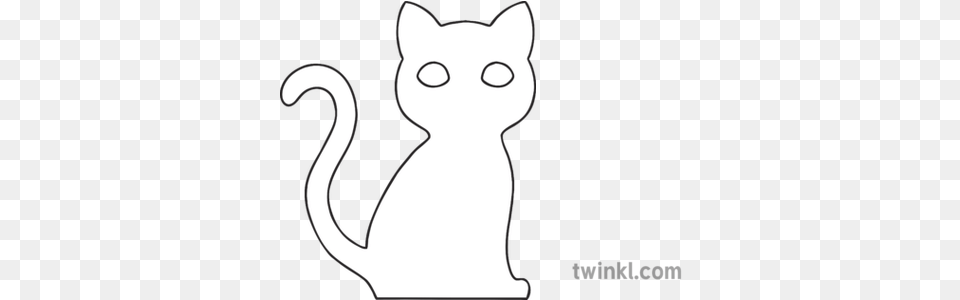 Stage 3 Cat Outline Craft Activity Halloween Moon Spooky Outline Of A Halloween Cat, Animal, Mammal, Pet, Kangaroo Png Image