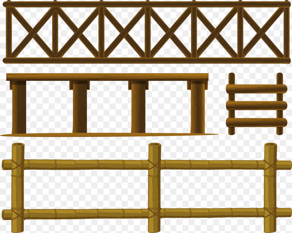 Stage Clipart Black And White, Fence, Handrail, Wood, Railing Png Image