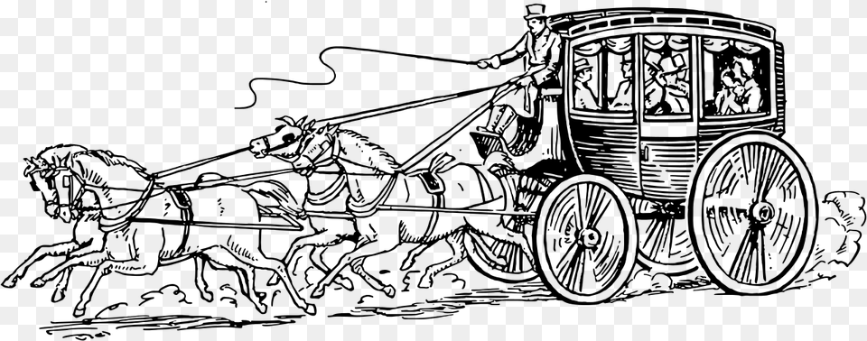 Stagecoach Drawing Of A Stagecoach, Gray Png Image