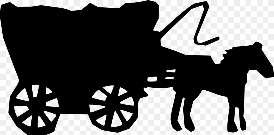 Stagecoach Horse Drawing American Frontier Carriage Gray Free Png Download