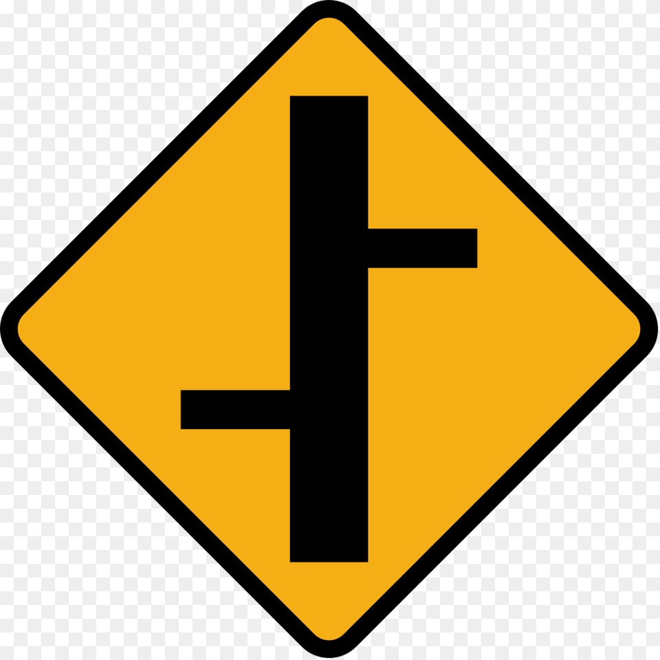 Staggered Crossroads With Minor Roads, Sign, Symbol, Road Sign Free Png Download