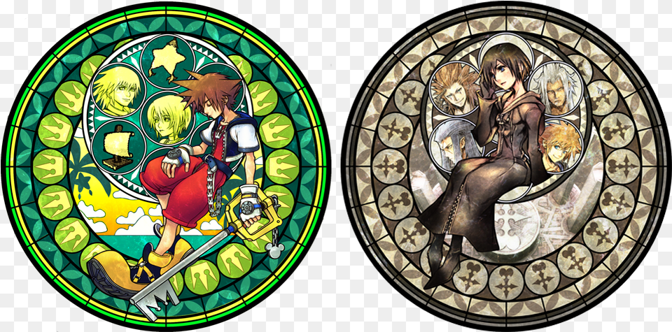 Stained Glass 5 6 Art Kingdom Hearts Stained Glass Xion, Adult, Female, Person, Woman Png