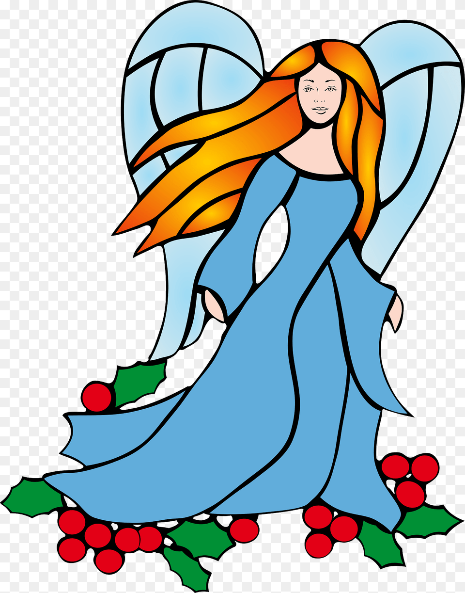 Stained Glass Christmas Angel Clipart, Book, Comics, Publication, Face Free Png Download