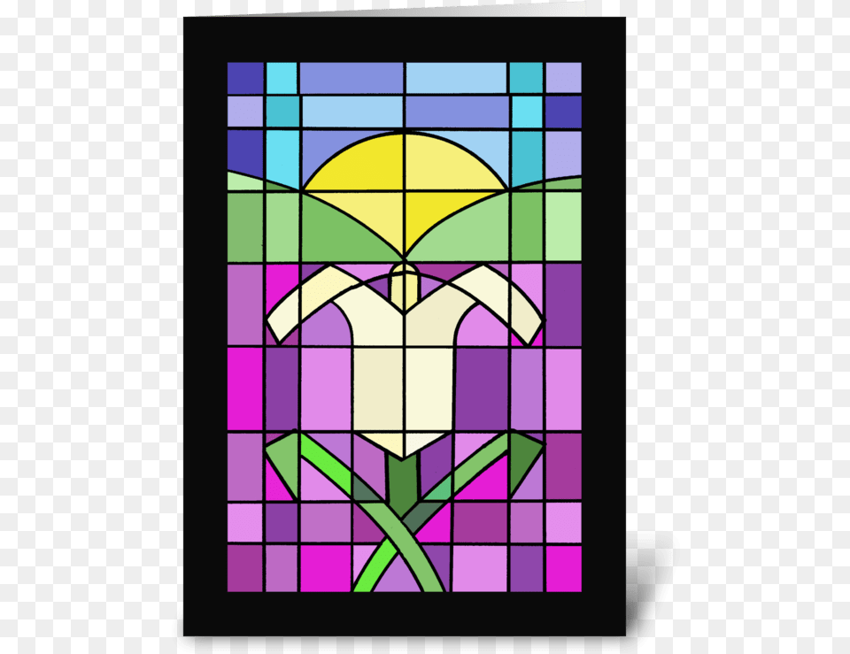 Stained Glass Easter Lily Greeting Card Stained Glass, Art, Stained Glass Free Png