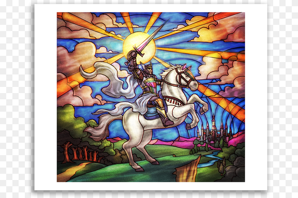 Stained Glass Knight Token Print Knight Token Dominaria, Art, Baby, Painting, Person Free Png