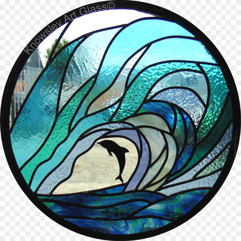 Stained Glass Sea Water Dolphin Water Stained Glass Patterns, Art, Stained Glass Free Png