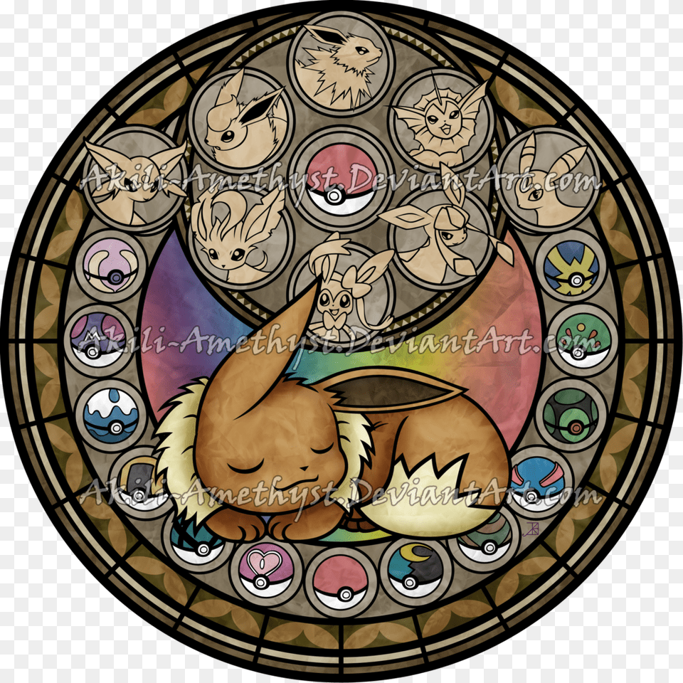 Stained Glass Template Is Based On The Stations Of Eevee Evolution Stained Glass, Art, Stained Glass Free Transparent Png