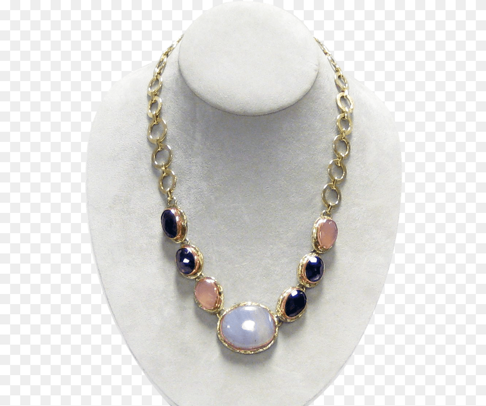Stainless Gold White Metal Blue Lace Agate Amethyst Agate, Accessories, Jewelry, Necklace, Gemstone Png