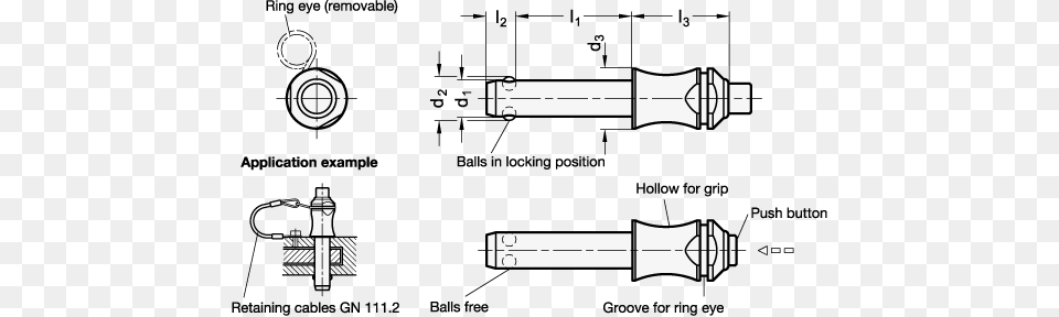 Stainless Steel Ball Lock Pins Aisi 303 With Hollow Spring Loaded Ball Lock, Sword, Weapon Png Image