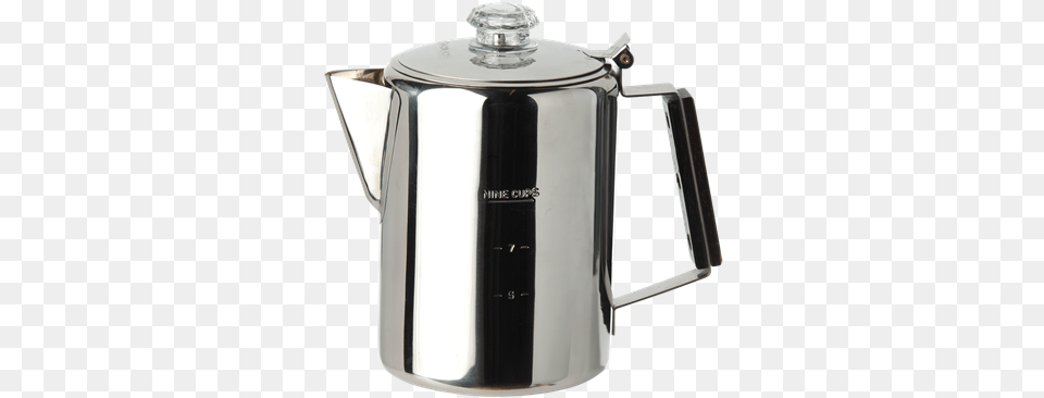 Stainless Steel Coffee Pot 9 Cup Coffeemaker, Cookware, Jug, Appliance, Device Free Png