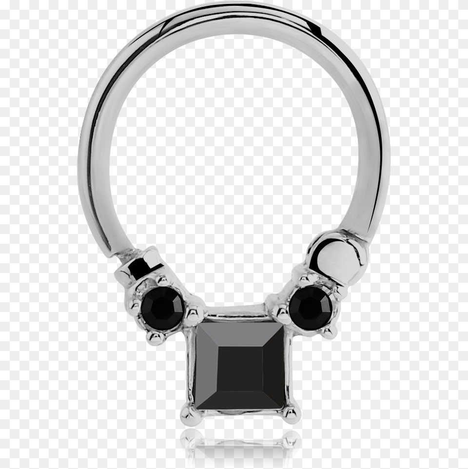 Stainless Steel Hinged Septum Clicker With Gems Nose, Accessories, Jewelry Png Image