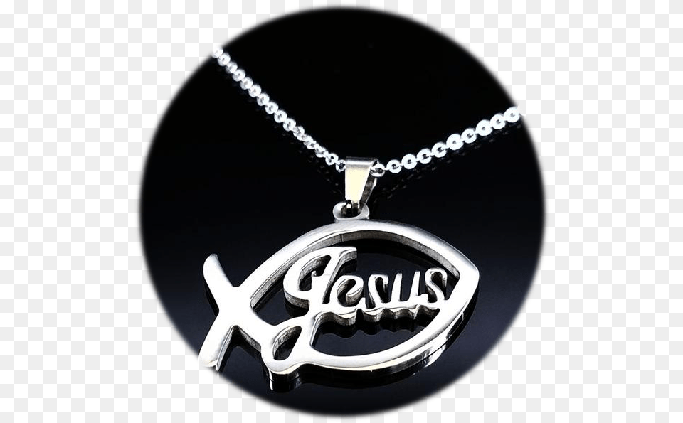 Stainless Steel Jesus Fish Necklace, Accessories, Pendant, Silver, Jewelry Free Transparent Png