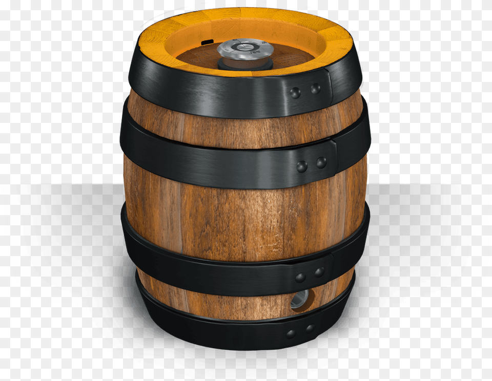 Stainless Steel Keg With The Wooden Look Party Barrel, Wristwatch Free Png Download