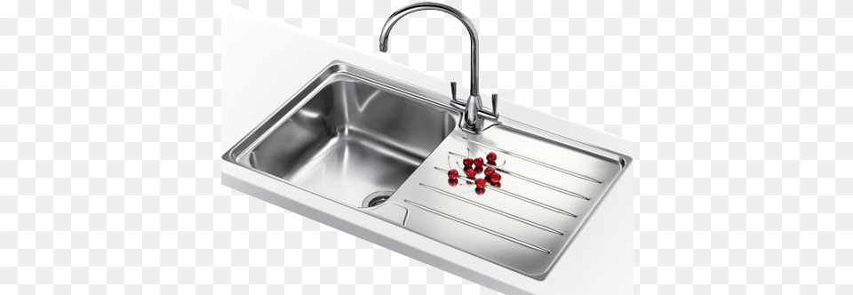 Stainless Steel Kitchen Wash Basin, Sink, Sink Faucet Png