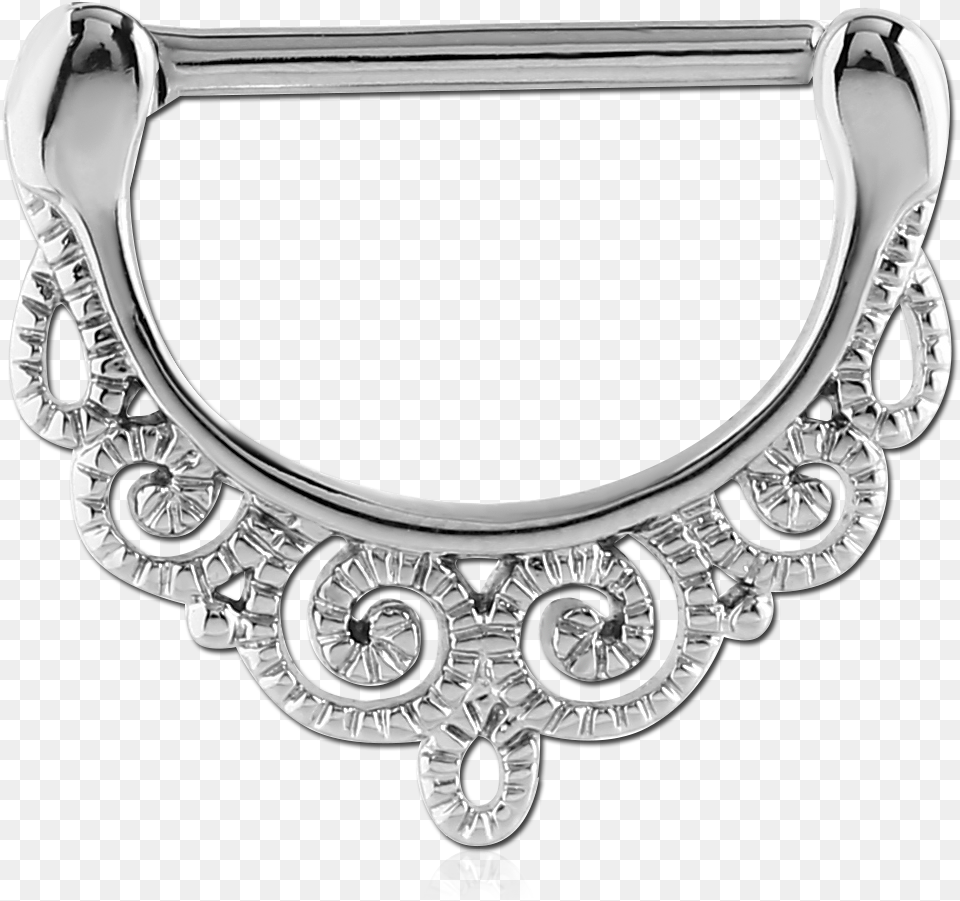 Stainless Steel Nipple Clicker With Filigree Piercing Clicker Para Mamilos, Accessories, Diamond, Gemstone, Jewelry Png Image