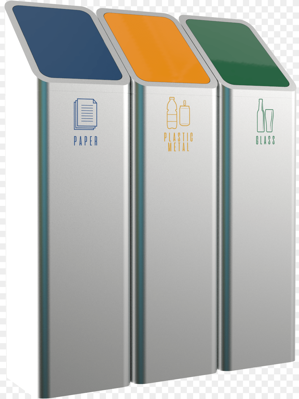 Stainless Steel Recycling Bins Plastic, Tin, Can Free Png