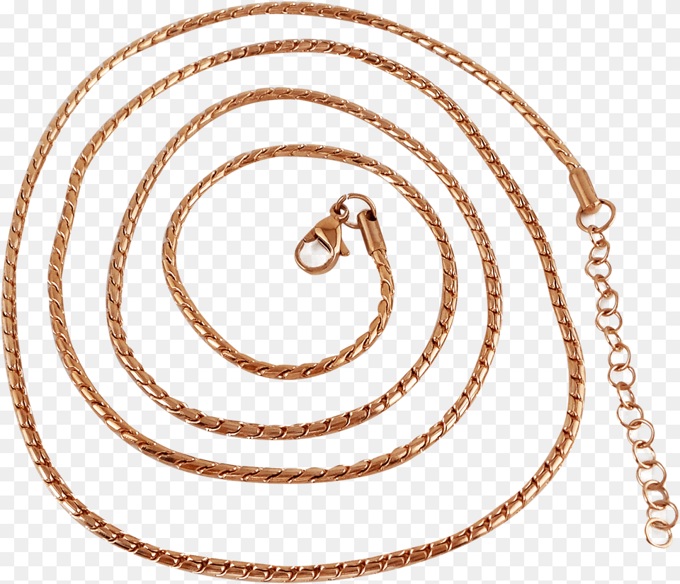 Stainless Steel Rose Gold Plated Snake Ball Chain 80cm Solid Png
