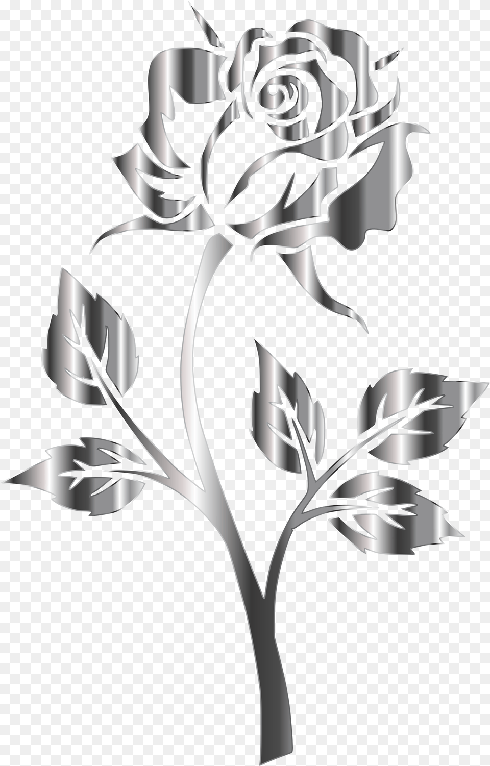 Stainless Steel Rose Silhouette Rose Silhouette With No Background, Pattern, Art, Floral Design, Graphics Free Transparent Png