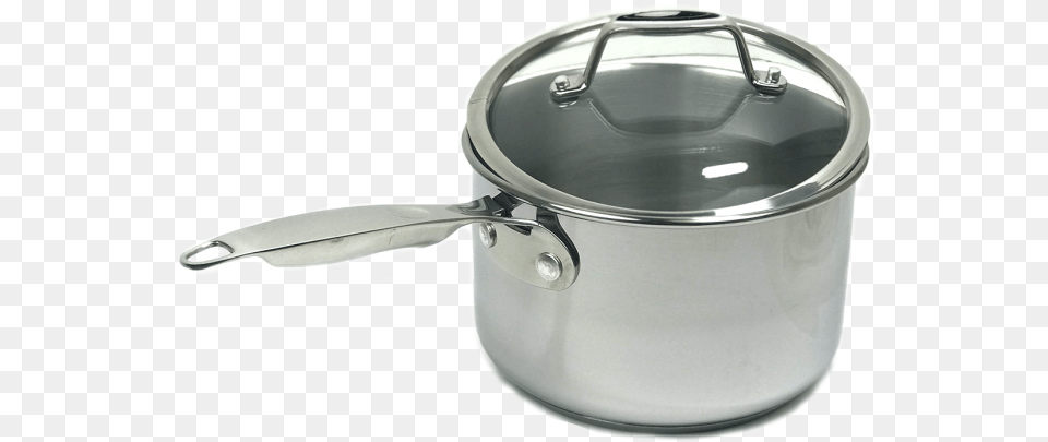 Stainless Steel Saucepan With Glass Lid Steel, Cooking Pan, Cookware Free Transparent Png