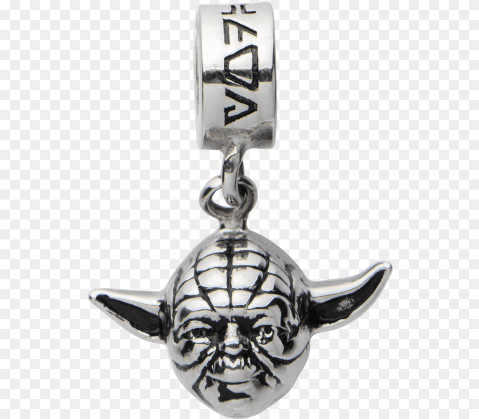 Stainless Steel Star Wars Yoda Head Dangle Charm Yoda, Accessories, Earring, Jewelry, Pendant Png Image