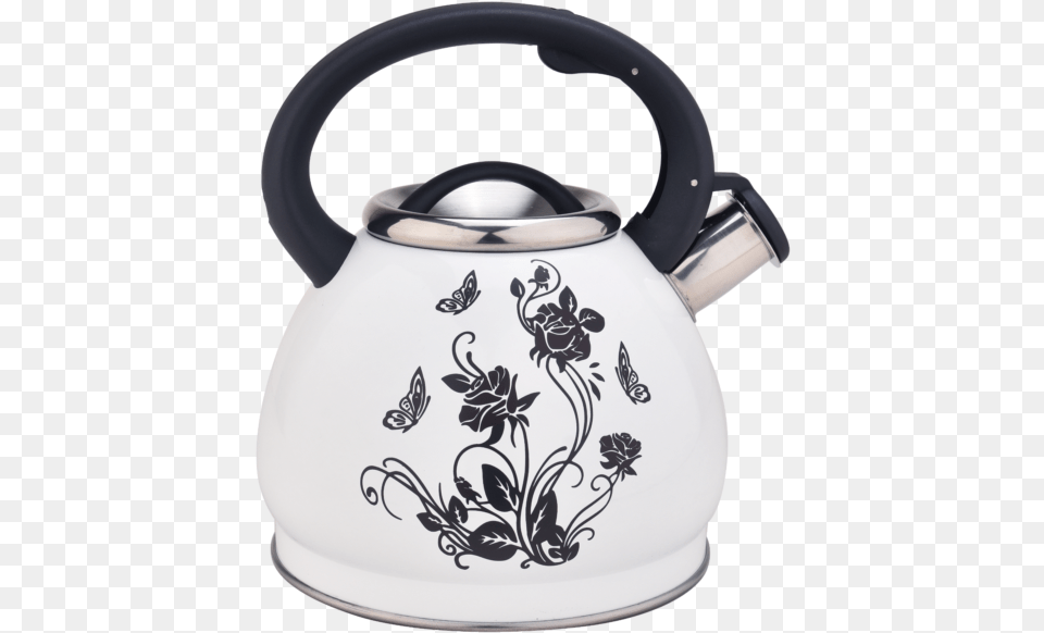 Stainless Steel Stovetop Whistling Tea Kettle Teapot Water Pot Teakettle Stove Top Water Kettle, Cookware, Pottery Png Image