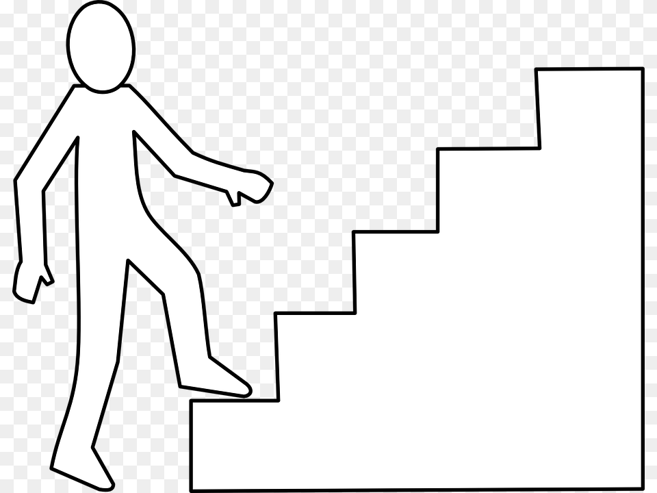 Staircase Clip Art Staircase Clipart, Person, Walking, Stencil, Body Part Free Png Download