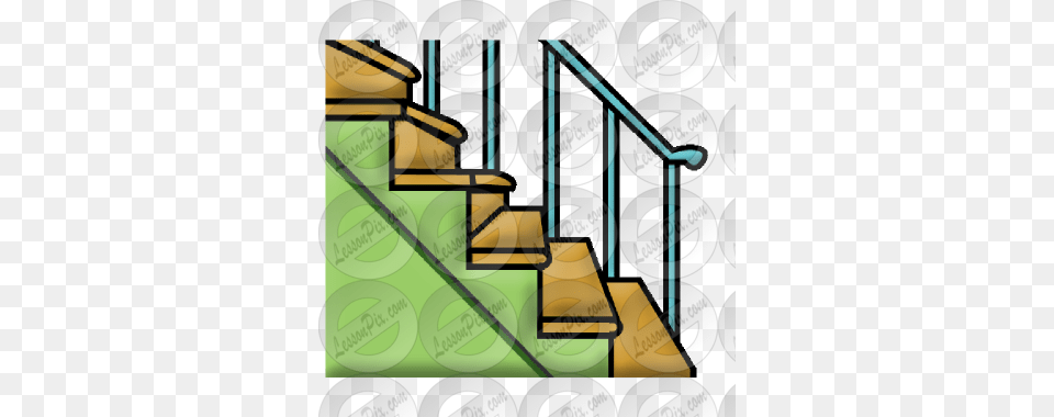 Stairs Clipart Green, Architecture, Building, Handrail, House Png Image