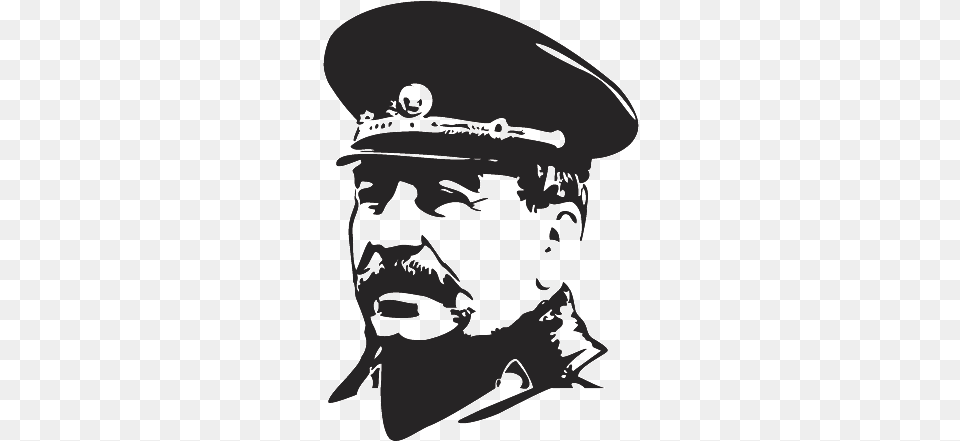 Stalin Black And White, Captain, Officer, Person, Stencil Free Png Download