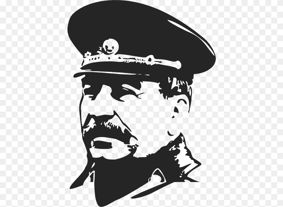 Stalin Stalin Black And White, Stencil, Captain, Officer, Person Free Transparent Png