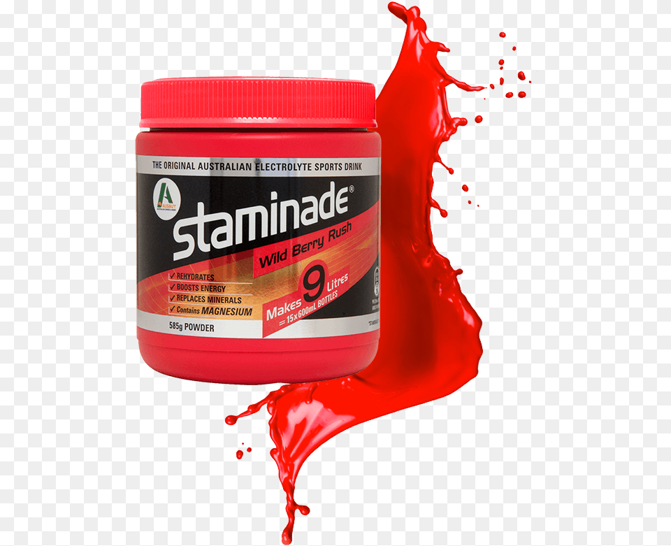 Staminade Wild Berry Splash Background Staminade Wild Berry Rush, Paint Container, Food, Ketchup Free Png Download