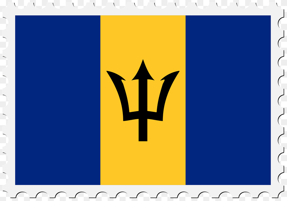 Stamp Barbados Flag Clipart, Weapon, Trident Png