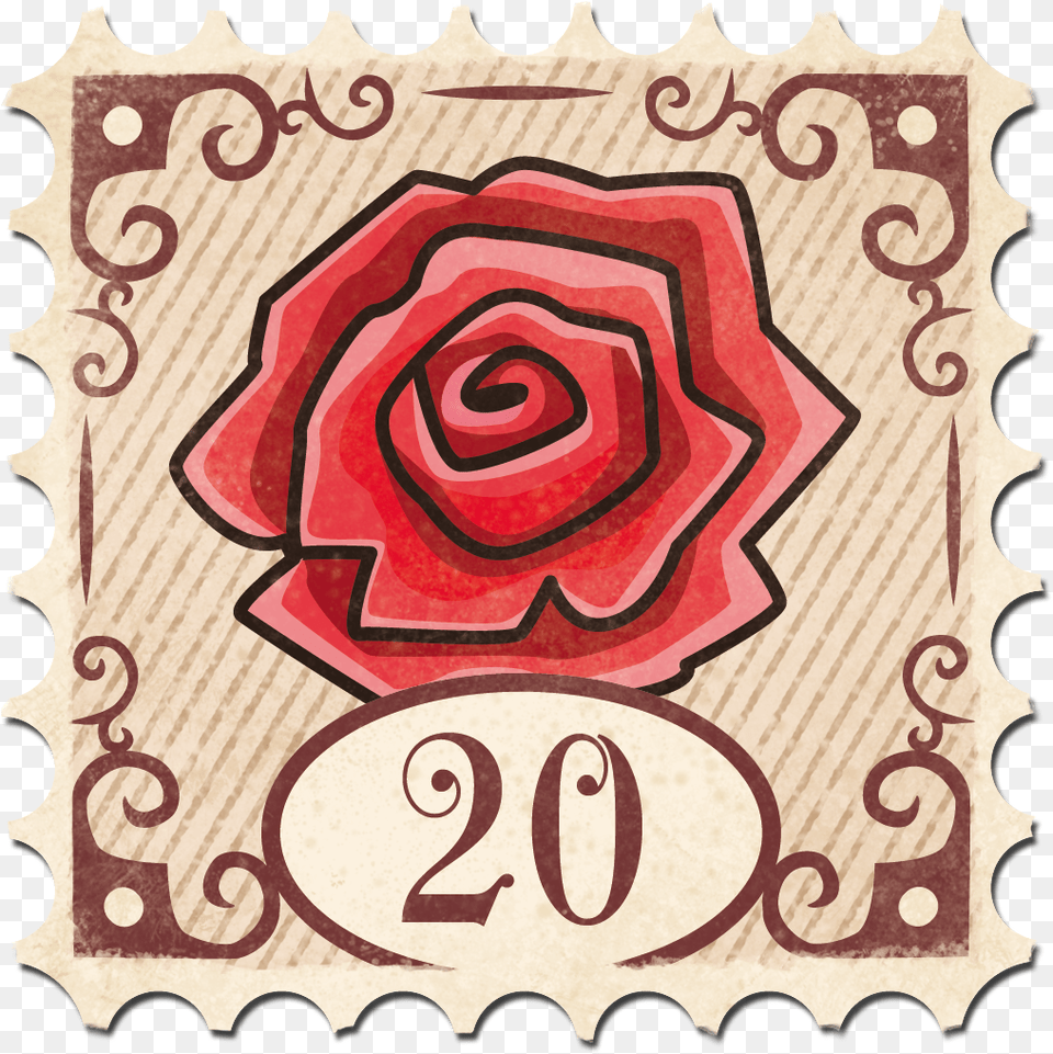 Stamp Beauty Beast Red Trolls Stamp, Postage Stamp, Flower, Plant, Rose Free Png
