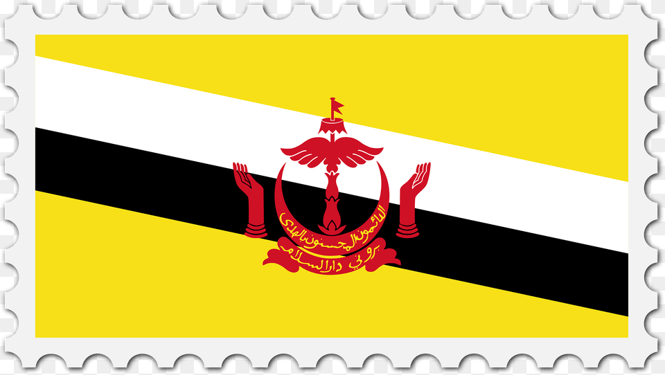 Stamp Brunei Flag Clipart, Emblem, Symbol, Electronics, Hardware Free Png