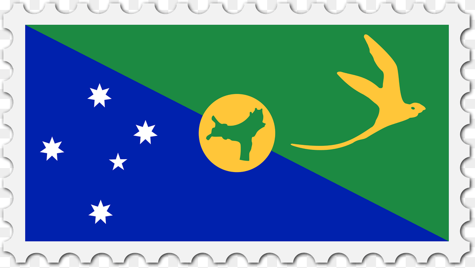 Stamp Christmas Island Flag Clipart, Postage Stamp Png