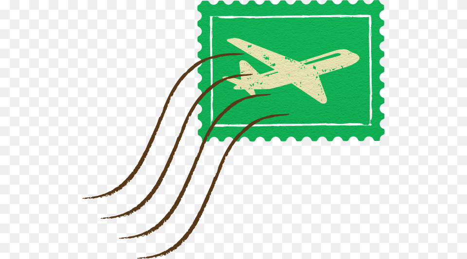 Stamp Green Airplane Travel Vacation Siteseeing Postage Stamp Free Png Download