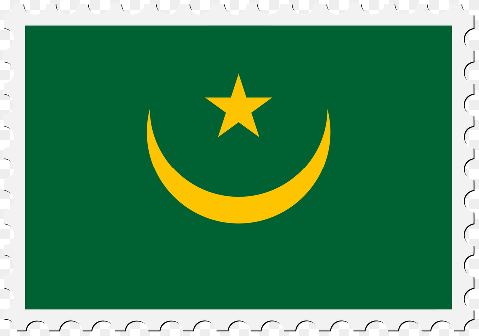Stamp Mauritania Flag Clipart, Symbol, Logo, Astronomy, Moon Png