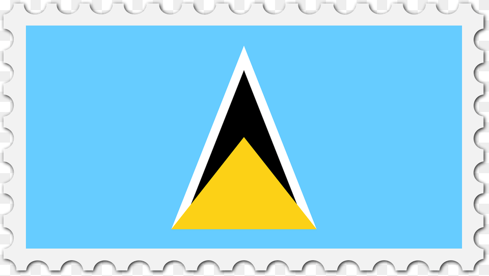 Stamp Saint Lucia Flag Clipart, Triangle Png Image