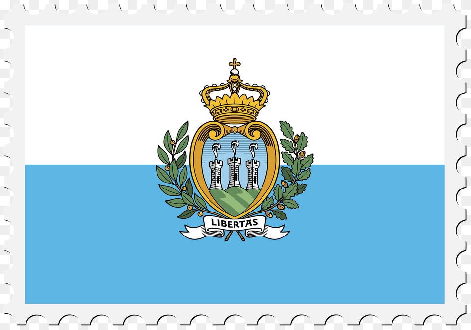 Stamp San Marino Flag Clipart, Logo, Emblem, Symbol Free Transparent Png