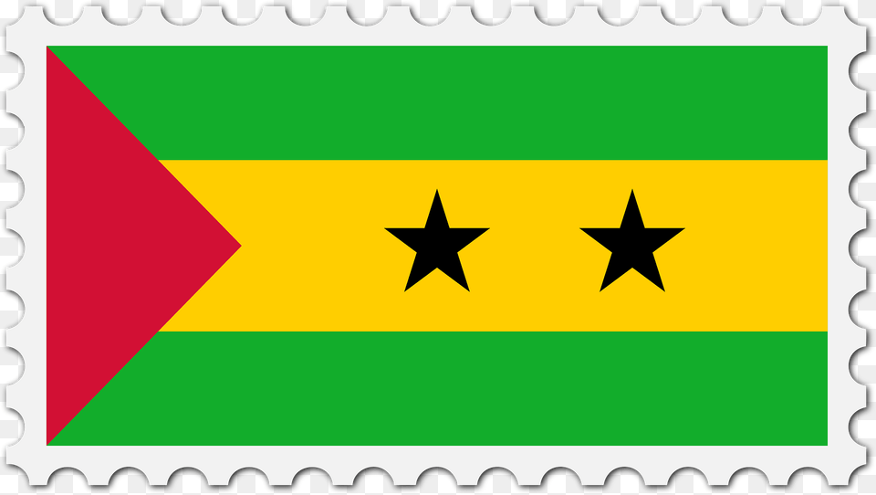 Stamp Sao Tome Principe Flag Clipart, Star Symbol, Symbol Free Png Download